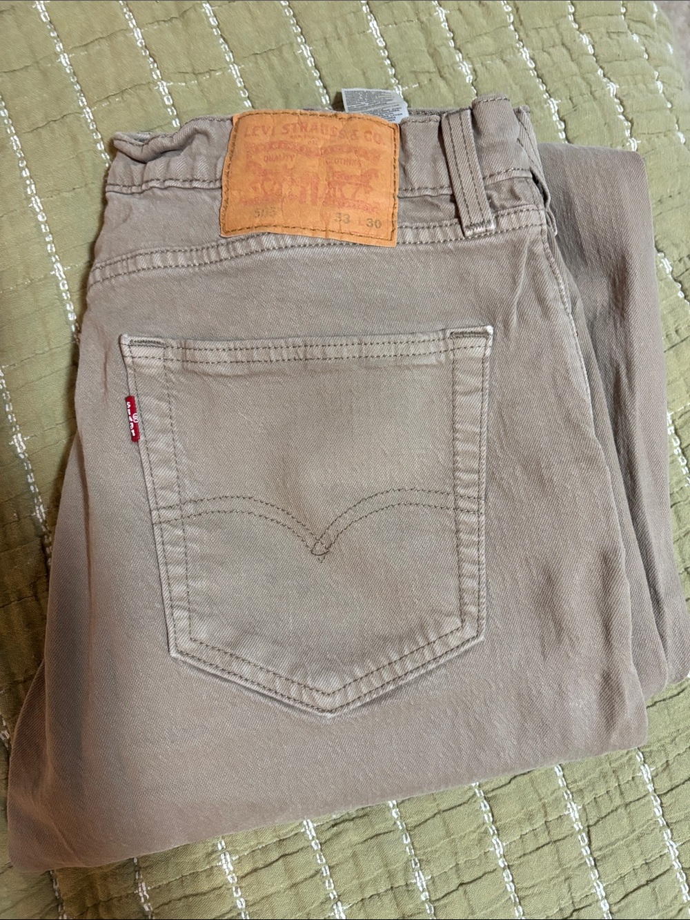 Levis Strauss Men's Casual Beige/Taupe Jeans